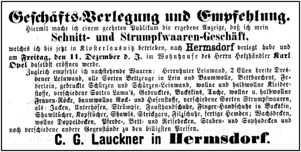 1874-12-11 Hdf Lauckner nach Hermsdorf